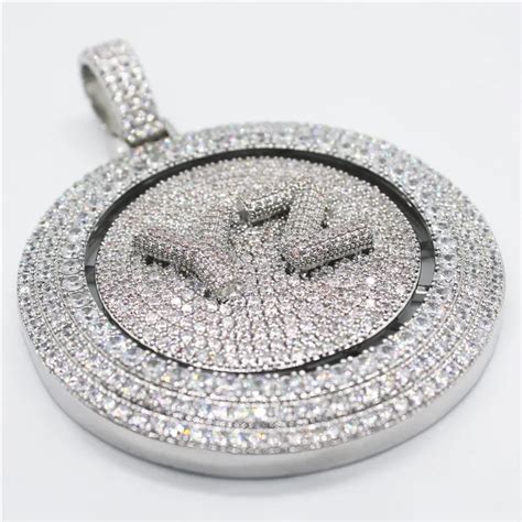 Hip Hop Iced Out Diy Custom Letter Spinner Chain Set Micro Paved Zircon