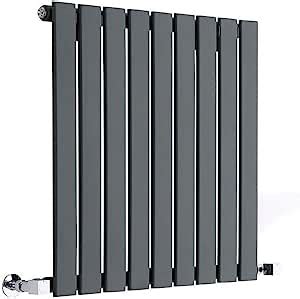 Milano Alpha Anthracite Horizontal Single Flat Panel Radiator Mm