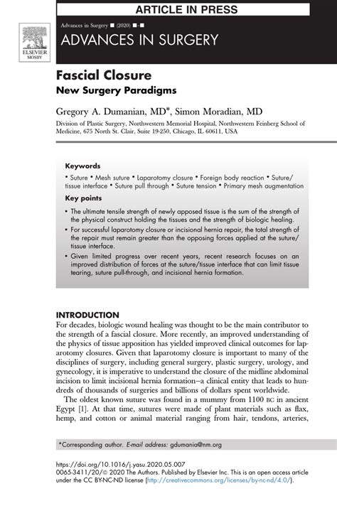 Pdf Fascial Closure