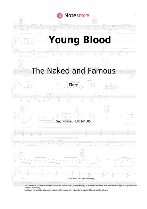 The Naked and Famous Young Blood noten flötenblatt Note Store de