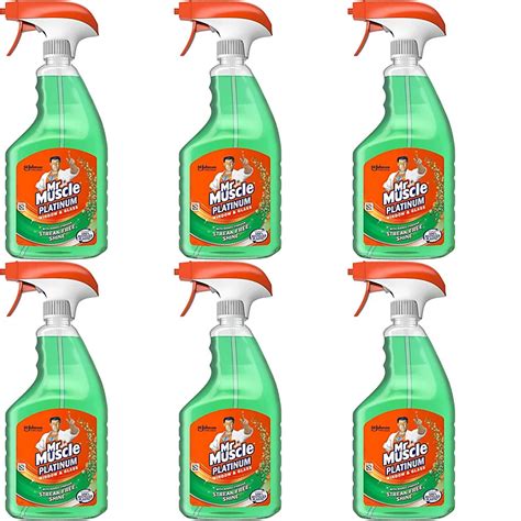 Mr Muscle Platinum Window And Glass Cleaner Trigger Spray 750ml Pack Of 6 Diy At Bandq