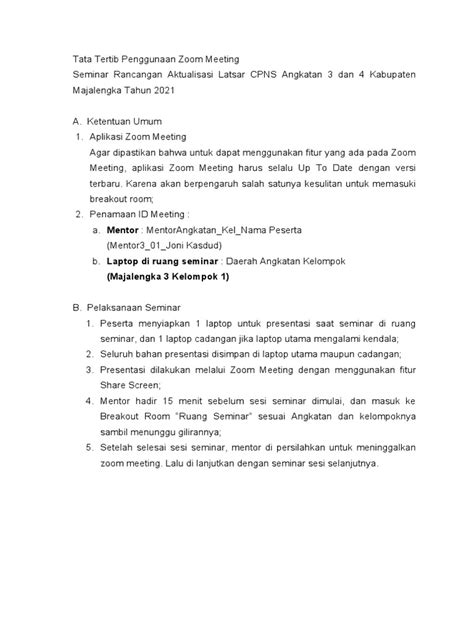 Tata Tertib Penggunaan Zoom Meeting Pdf