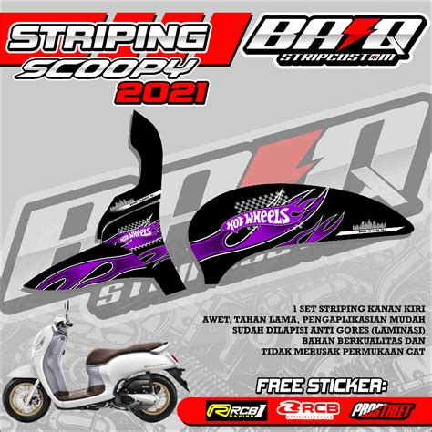 Jual Sticker Striping Scoopy Striping Scoopy Premium Hot