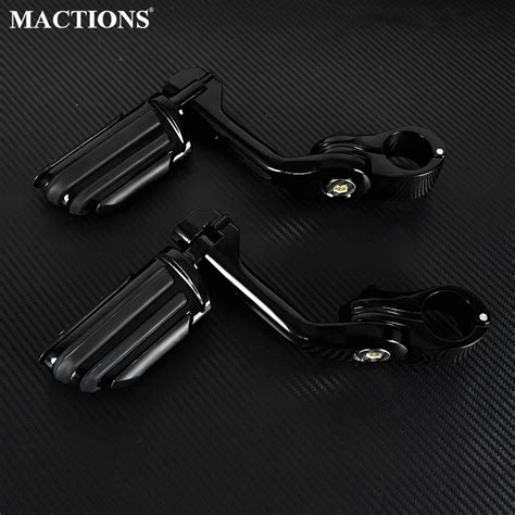 Universal Black Highway Footpegs Motorcycle Mm Long Angled Adjustable