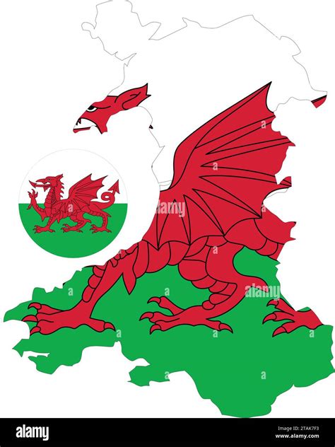 Wales Map And Flag Vector Stock Vector Image Art Alamy