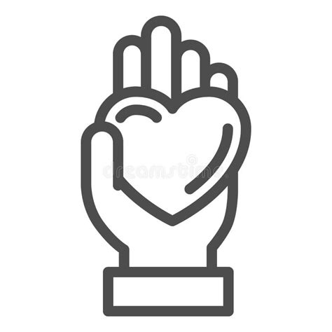 Hand Giving Heart Line Icon Lgbt Love Concept Lgbt Give Heart Sign On