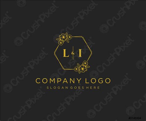 Iniciales Li Letras Decorativas De Boda De Lujo Logo Vector De Stock