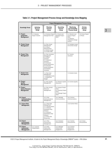 Copy of PMP - Process Chart | Project Management | Accountability