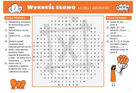 Matematyczna Wykre Lanka Dla Klasy Czwartej Liczby I Dzia Ania