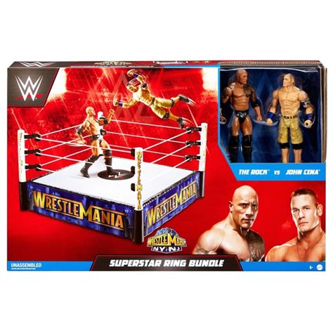 Wwe Wrestlemania The Rock Vs John Cena Superstar Ring Bundle Smyths