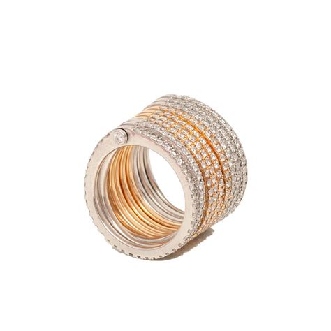 Silver and Rose Gold 10 Row Eternity Ring