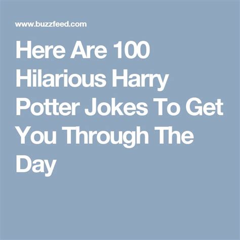 There Are Hilarious Harry Potter Jokes To Get You Through The Day