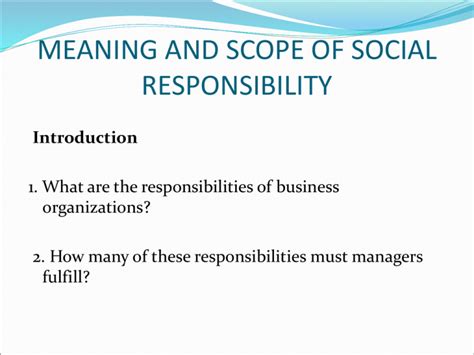 Meaning And Scope Of Corporate Social Responsibility