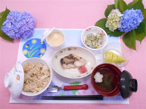 あじさい御膳～6月の行事食～ 社会福祉法人あすか福祉会のホームページへようこそ