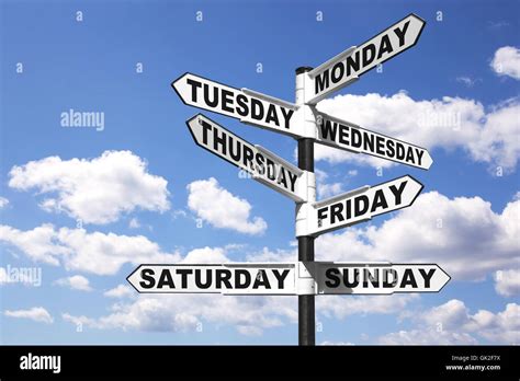 day   day signpost stock photo alamy