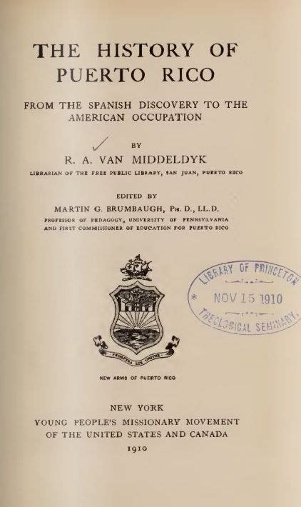 The History Of Puerto Rico From The Spanish Discovery To The American