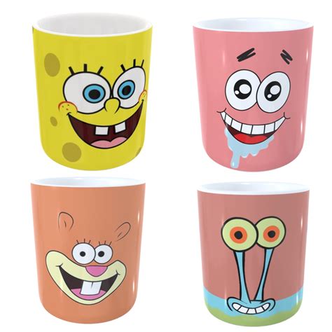 Caneca Bob Esponja Patrick Estrela Sandy Bochechas Sirigueijo