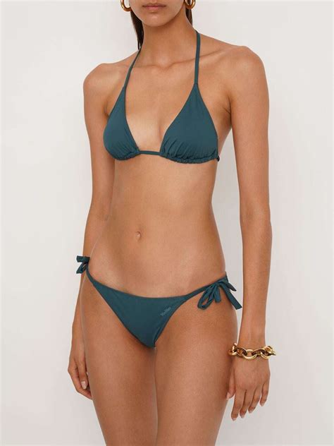 Buy Max Mara Jersey Triangle Bikini Set Petrol At Off Editorialist