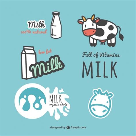 Premium Vector Milk Labels Set