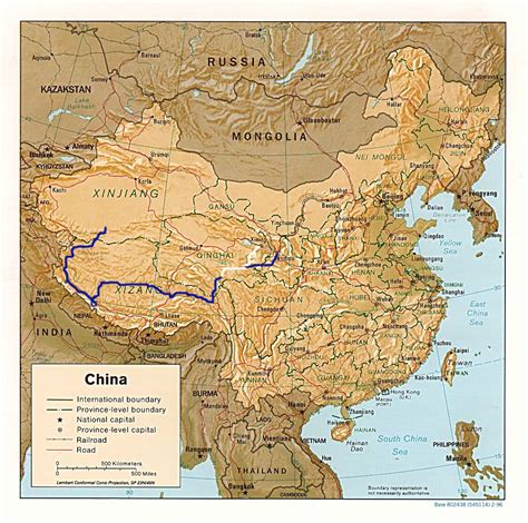 China Map Kunlun Mountains