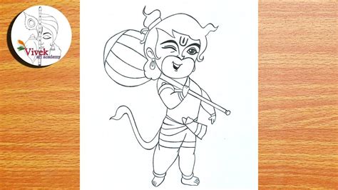 Cute Bal Hanuman Drawing Easy Step By Step Pencil Drawing For