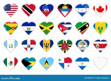 Icons Of North America Flags Stock Photos - Image: 9482413