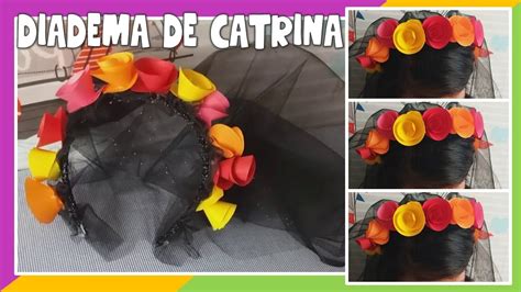 Diadema De Catrina Diadema Con Flores Y Velo DISFRAZ DE CATRINA