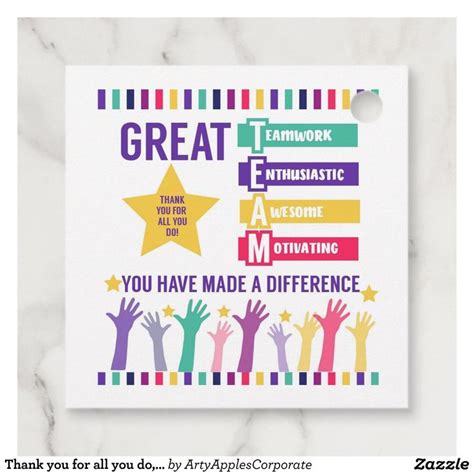 Thank You For All You Do You Re Appreciated More Favor Tags Zazzle