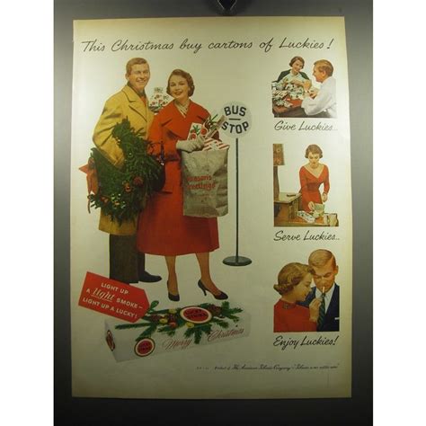 1957 Lucky Strike Cigarettes Ad This Christmas Buy Cartons Of Luckies