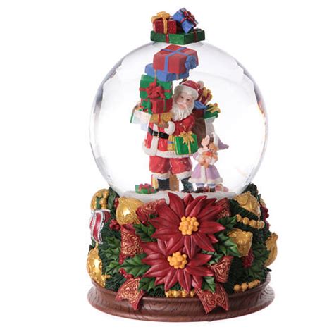 Santa snow globe glass Christmas music box girl gifts 25x15x15 cm ...