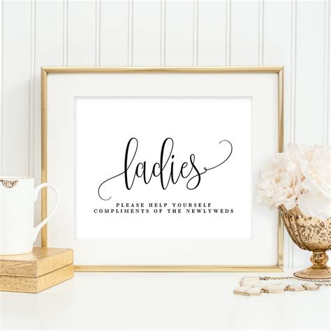 Ladies Room Sign Lovely Calligraphy #LCC - Berry Berry Sweet