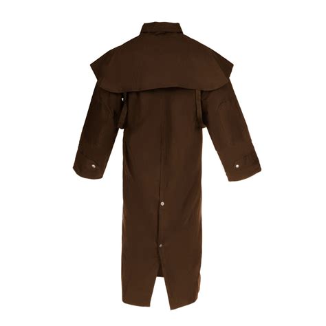 Unisex Lightweight Western Oilskin Waterproof Long Duster Coat Workwear