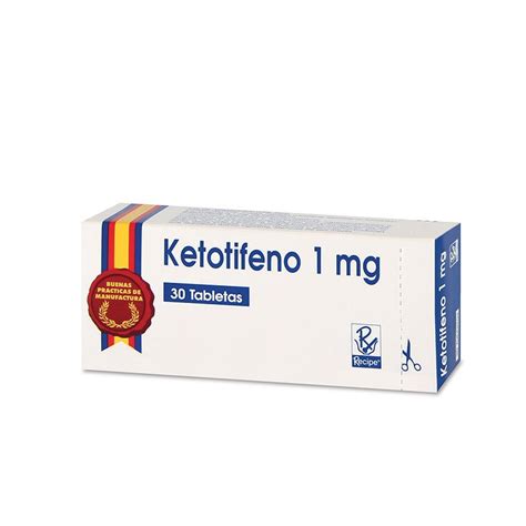 Ketotifeno 1 Mg caja con 30 Tabletas Mis Droguerías Farmacenter