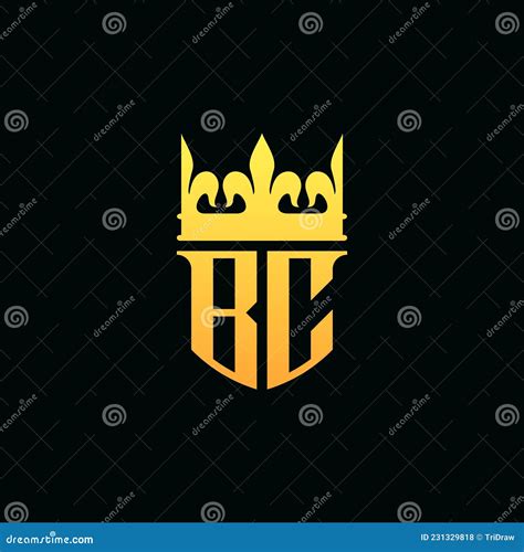 Initial Letters Bc Logo Monogram Emblem Style With Crown Stock Vector