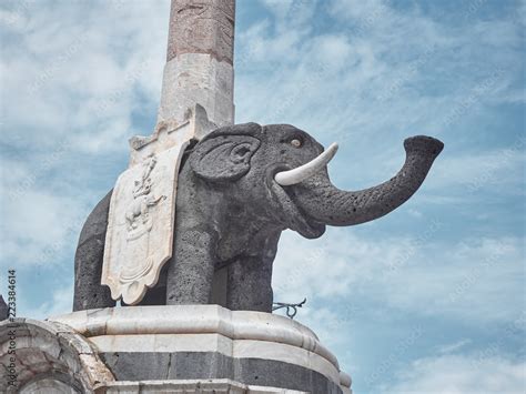 Shot Of A Statue Of The Liotru The Elephant In The Sicilian Slang