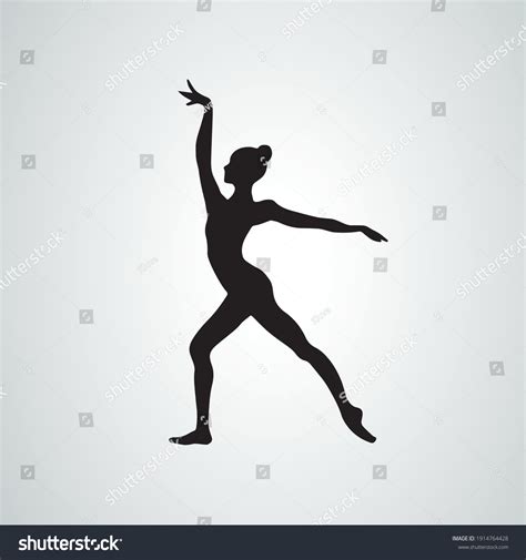 Silhouette Gymnastic Girl Art Gymnastics Black Stock Vector (Royalty ...