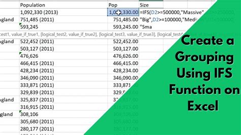 How To Use The Ifs Function In Microsoft Excel Creating A Grouping