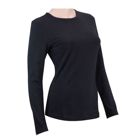 100 Cotton Womens Basic Tee Long Sleeve T Shirt Plain Shirts Tops