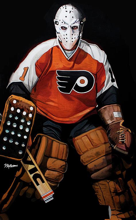 Bernie Parent Philadelphia Flyers By Michael Pattison Painting By