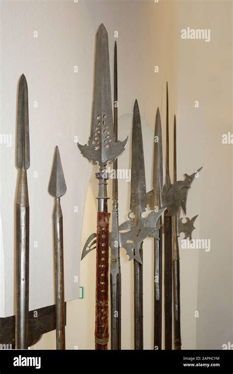 Spear and halberd's tips Stock Photo - Alamy