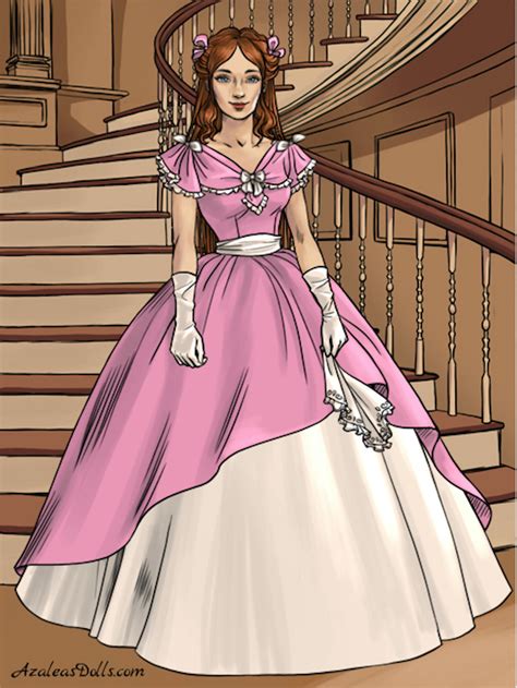 Ariel As A Southern Belle In Her Victorian Pink Ballgown Dress From