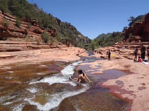 Swimming OK Mostly Slipping At Slide Rock State Park In Sedona