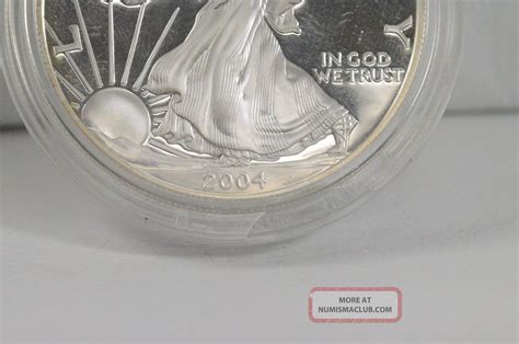 2004 W 1 One Dollar Silver American Eagle 1 Oz Fine Silver Unc Proof