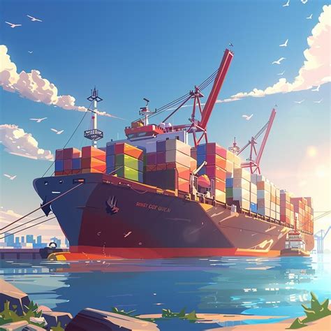 A Massive Cargo Ship Loaded With Colorful Containers Docked At A