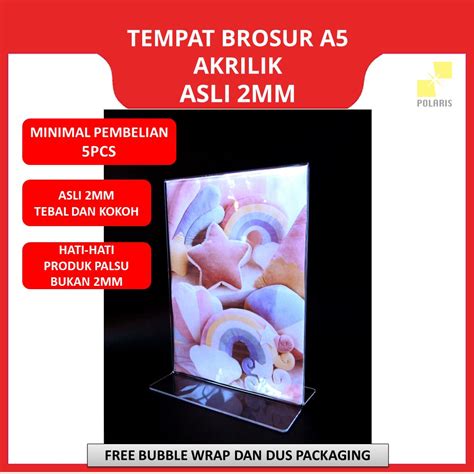 Jual Acrylic Tent Holder Tempat Brosur Akrilik Nomor Meja Ukuran A