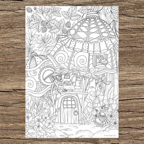 Fantasy House Printable Adult Coloring Page From Favoreads Coloring Book Pages For Adults And