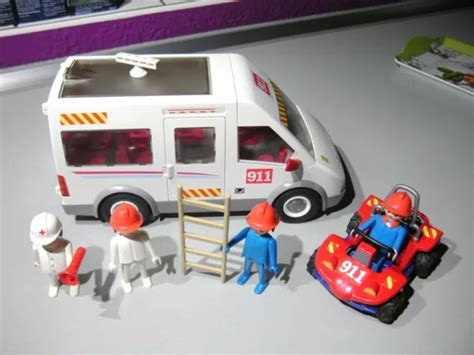 LOT U1 PLAYMOBIL Vehicule Camion Ambulance Sapeurs Pompier Quad