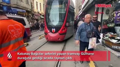 Kabataş Bağcılar seferini yapan tramvay raydan çıktı Dailymotion Video