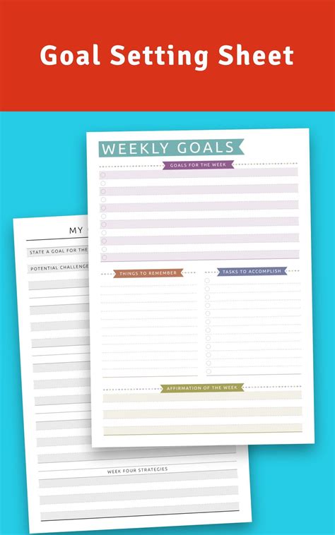 Personal Life Goal Setting Planner Template Printable Goal Etsy