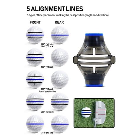 2 StüCk Golfball Liner Golfball Ausrichtungsmarkierung 3